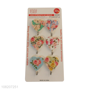 New products flower pattern household wall sticky hooks