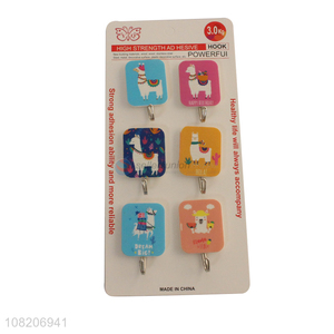 Hot products 6pieces wall mounted hanger sticky hooks