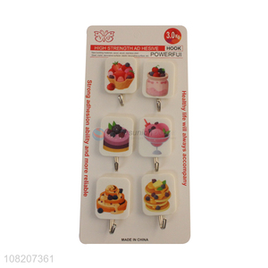 Hot selling household 6pieces door wall sticky hooks for hanger