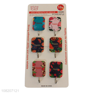 Factory direct sale colourful household wall sticky hooks