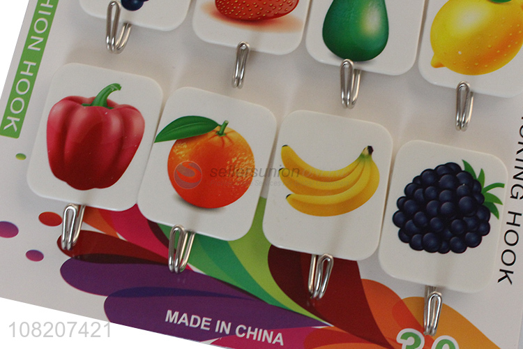 Most popular 8pieces fruit pattern household sticky hooks