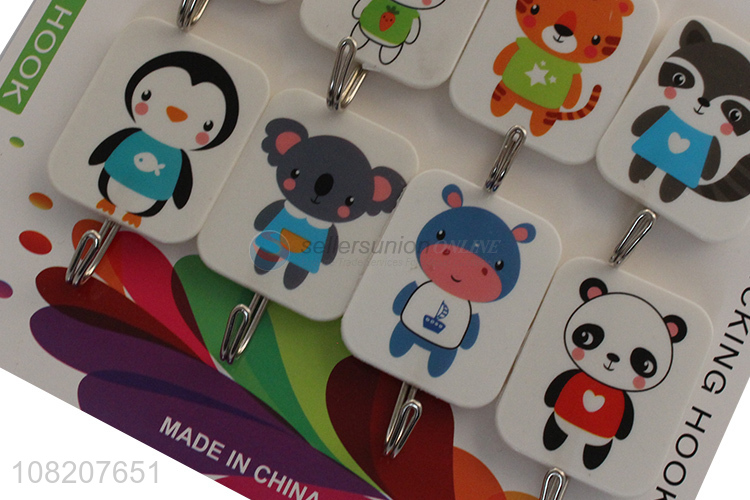 New products animal pattern 8pieces wall sticky hooks set