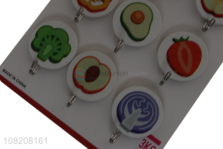 New style round fruit pattern household sticky hooks