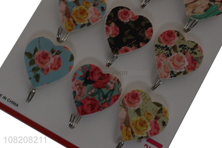 New style flower pattern household sticky hooks for hanger