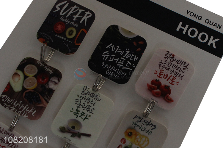 Factory wholesale 9pieces wall mounted sticky hooks for kitchen