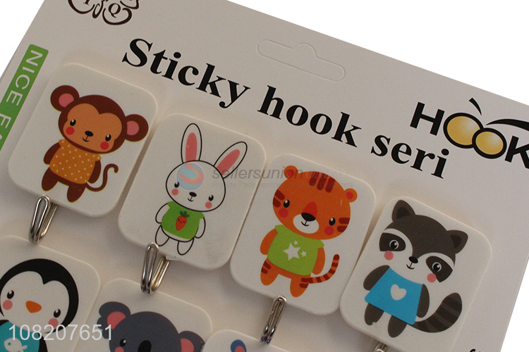 New products animal pattern 8pieces wall sticky hooks set