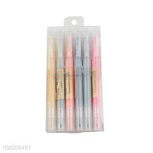 China supplier 6 colors fluorescent ink highlighter marking pens