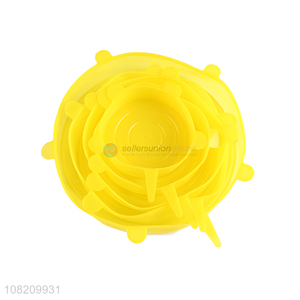 Wholesale bpa free reusable flexible silicone stretch lids bowl covers