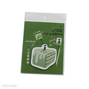 New arrival green tea cake sticky notes office stationery