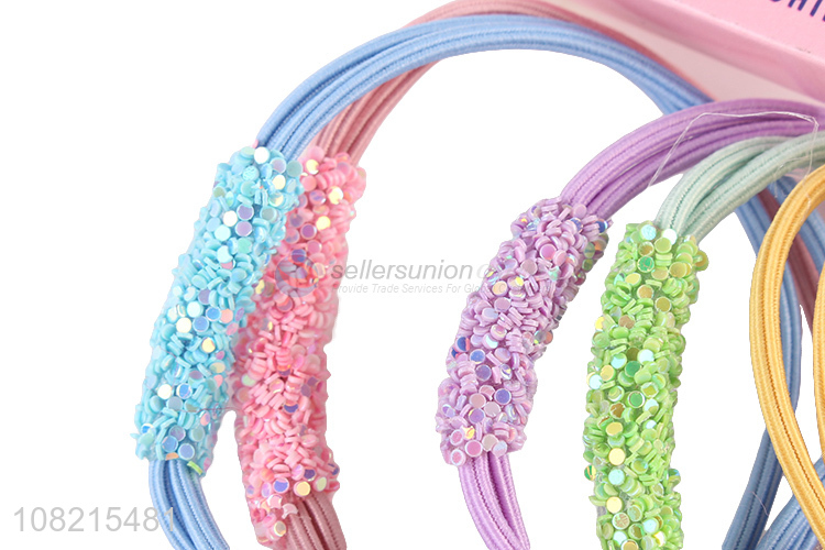 Custom Colorful Hair Ring 5 Pieces Elastic Hair Rope Set