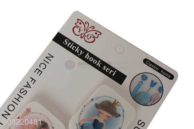 Yiwu market cute hanging hooks plastic sticky hooks for bathroom