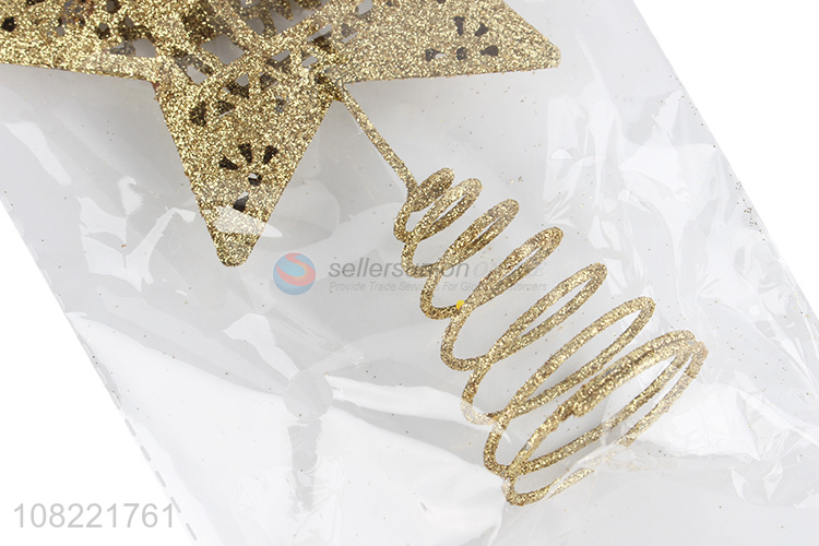 New Design Glitter Hollow Out Star For Christmas Tree Decoration