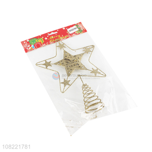 Top Quality Christmas Tree Decoration Glitter Golden Star