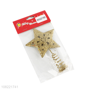 Custom Golden Five-Pointed Star For Christmas Tree Decoration