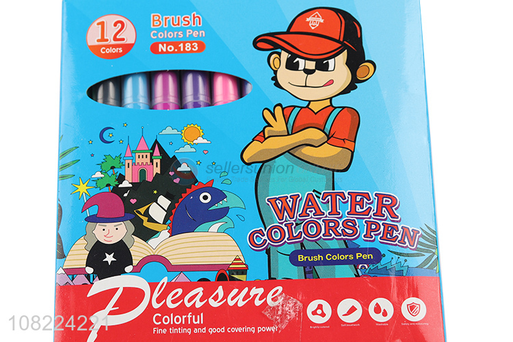 New products creative 12 color watercolor pen for kids