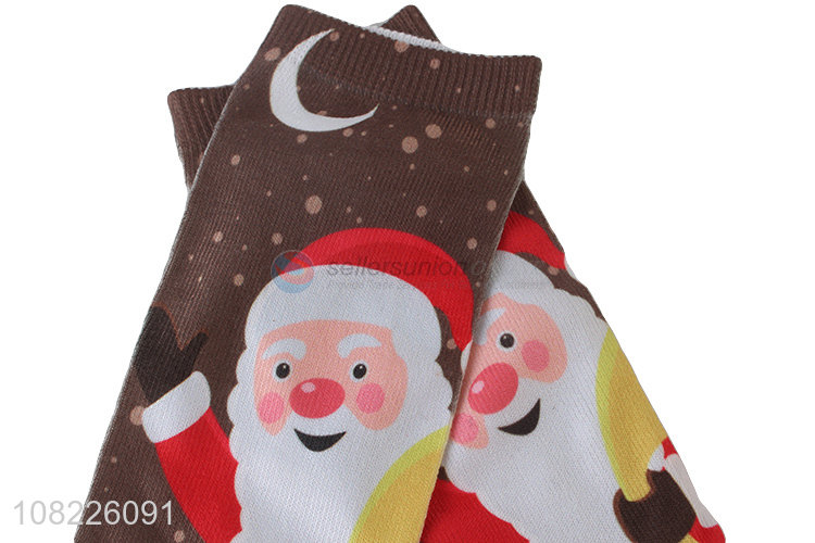 Good price 3D digital print adult socks Christmas ankle socks