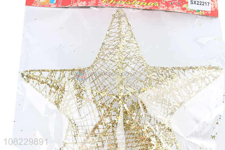 Recent design metal sparkle Christmas tree topper star for decor