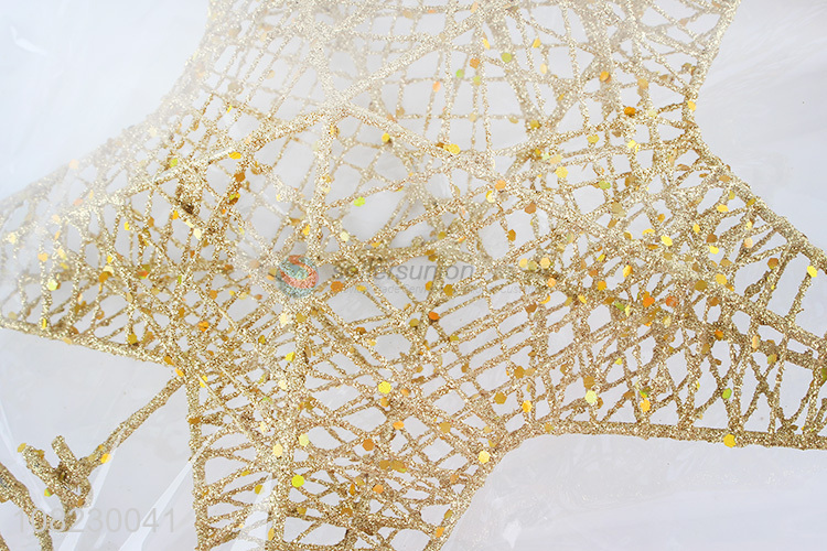 Top product gold metal wire star Christmas tree topper ornaments