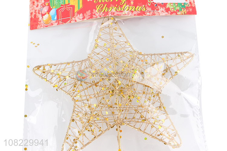 Wholesale metal Christmas tree topper star Christmas gift and craft