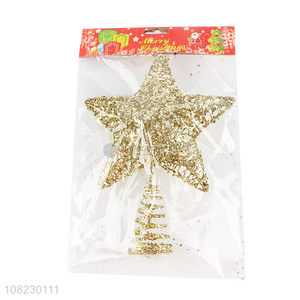 New arrival gold sequin Christmas star tree topper for decoration