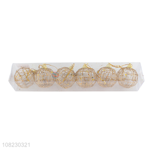 Online wholesale exquisite Xmas decoration <em>metal</em> wire hanging balls