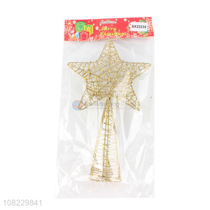 High quality Christmas treetop ornaments gold sparkle topper star