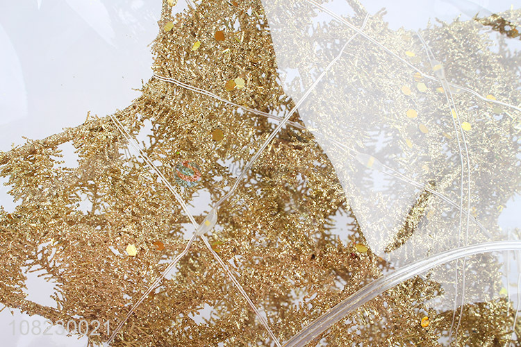 Hot selling golden glittered Christmas tree topper star with light