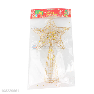 New arrival metal wire Christmas tree topper star ornaments