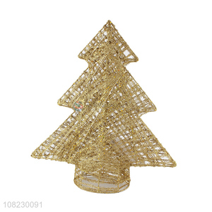 Hot sale decorative exquisite gold glitter iron wire Christmas tree