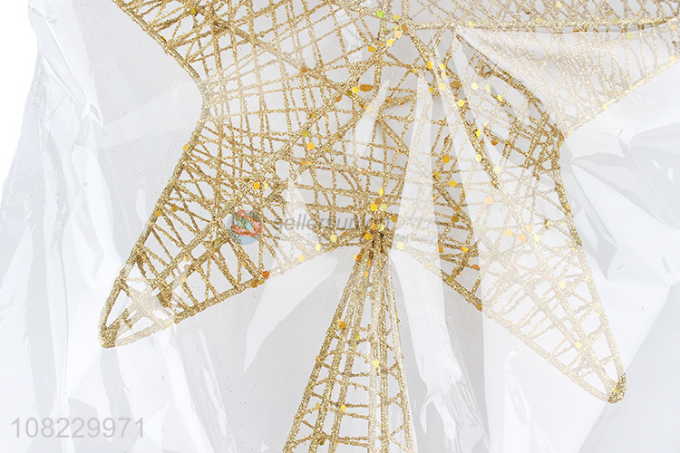 Best selling gold glitter Christmas tree topper star for decoration