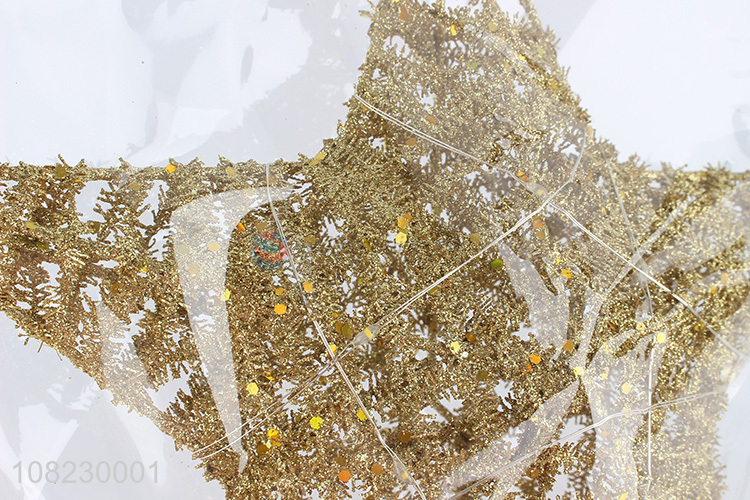High quality gold shiny Christmas treetop star with led light