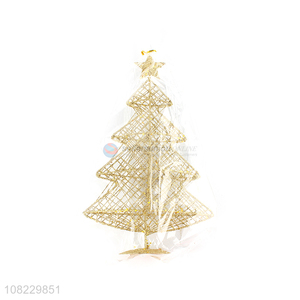 Wholesale gold sparkle metal wire Christmas tree holiday decoration
