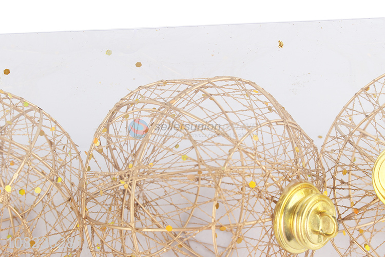 Hot selling Christmas tree hanging ornaments hollow iron wire ball