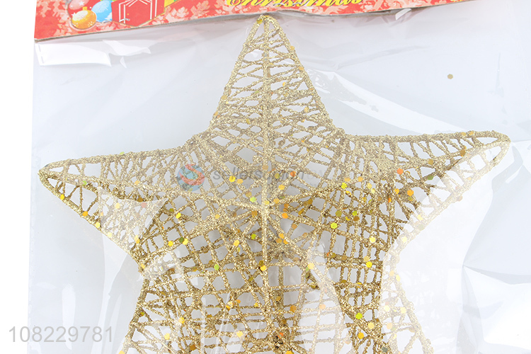Wholesale glitter wire Christmas tree topper star Xmas decoration