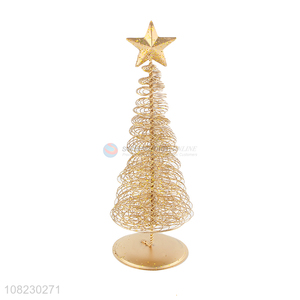Good quality indoor holiday decoration mini iron wire Christmas tree