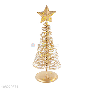 Top product gold iron wire Christmas tree for Xmas home decoration