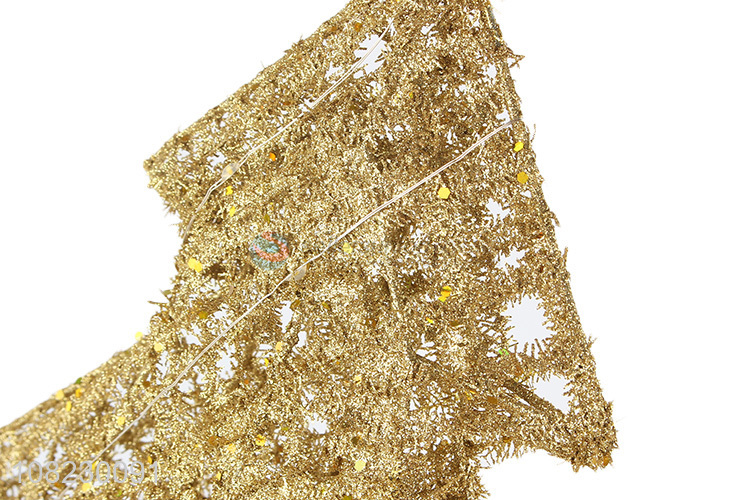 Hot sale decorative exquisite gold glitter iron wire Christmas tree