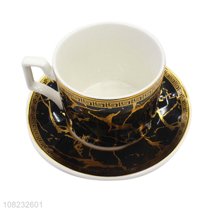 Hot sale exquisite ceramic mug and saucer set porcelain mugs set
