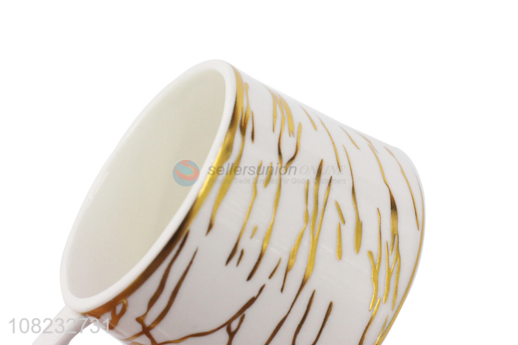 High quality fine ceramic mug and saucer set porcelain latte mugs set