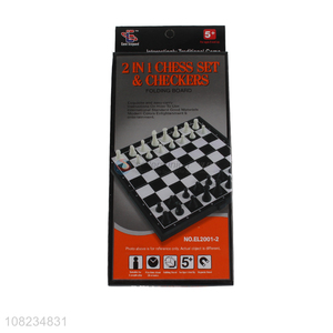 Hot products funny portable 2in1 chess set and checkers for sale