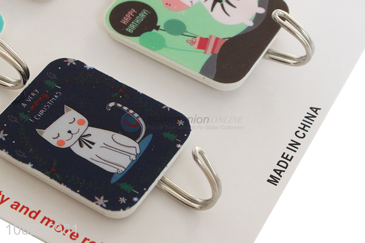 Fashion Cartoon Printed Sticky Hooks 4 Pieces Wall Hook Set