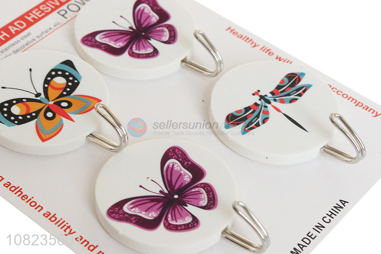 Wholesale 4 Pieces Round Sticky Hook Fashion Adhesive Hook
