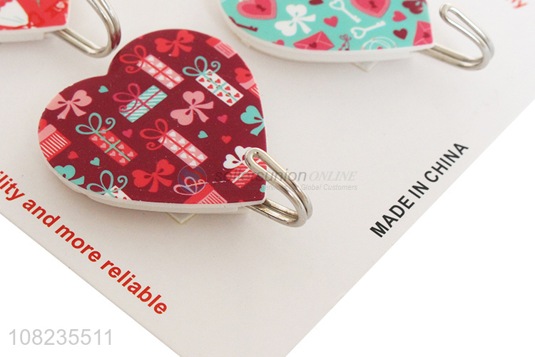 Wholesale 4 Pieces Heart Shape Adhesive Hook Wall Hooks