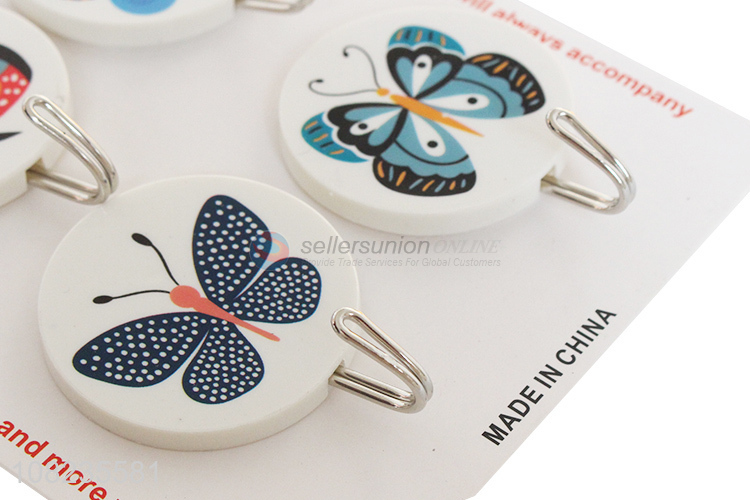 Popular Butterfly Pattern Self-Adhesive Hooks Sticky Hooks