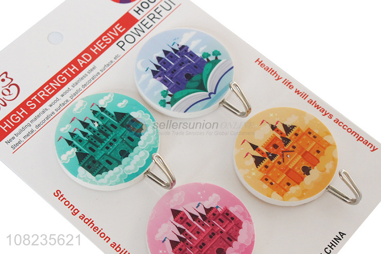 Good Quality 4 Pieces Round Sticky Hooks Cheap Wall Hooks