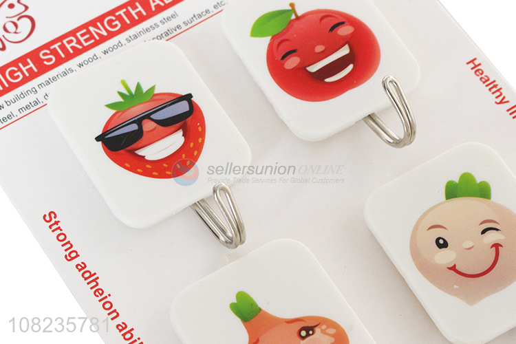 New Design 4 Pieces Self-Adhesive Hooks Heavy Duty Sticky Hooks