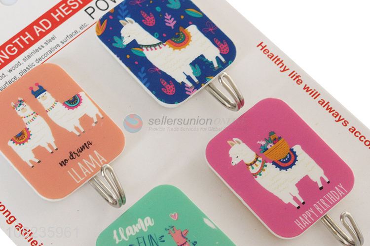 Fashion 4 Pieces Colorful Sticky Wall Hook Kitchen Hooks