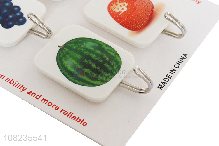 Fashion Fruit Pattern Sticky Hooks 4 Pieces Self Adhesive Hooks