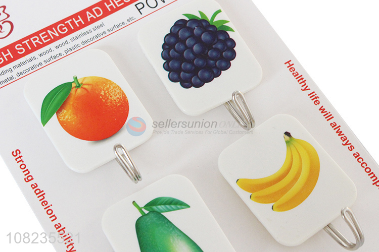 Good Quality Fruit Pattern Adhesive Hook Fashion Wall Hooks