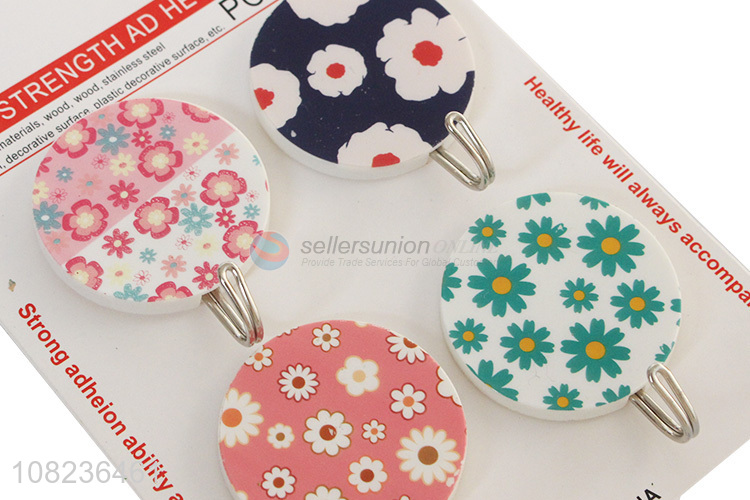 Wholesale 4 Pieces Round Sticky Hook Custom Adhesive Hook